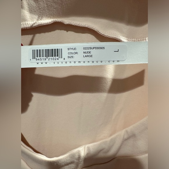 Susana Monaco Fitted Ruffle Strap Dress size LARGE NUDE - blush color - Picture 3 of 6